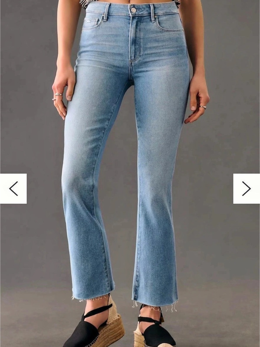 Paige Colette Crop Flare Crop Flare Jeans Blue Waist 27